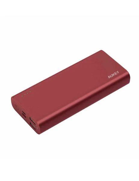 AUKEY XD13R 20000mAh Aluminum, USB-C Power Bank with Quick Charge-Red - مزود الطاقة